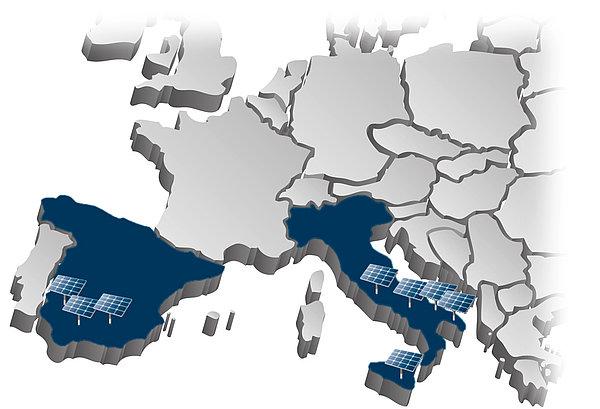 Solarparks in Spanien und Italien
